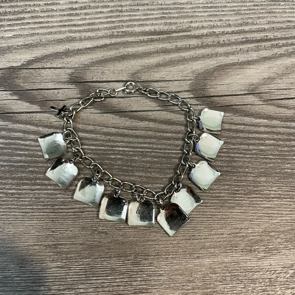 10 Commandments Bracelet Kid’s Cross Charm Bracelet Silvertone 6.5” length - Picture 4 of 5
